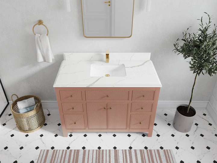 Sonoma 48 in W x 22 in D Free Standing Reeded Single Sink Bathroom Vanity - photo 22