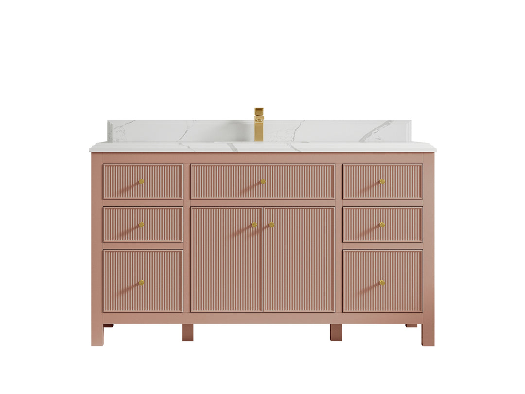 Sonoma 60 in W x 22 in D Free Standing Reeded Single Sink Bathroom Vanity
