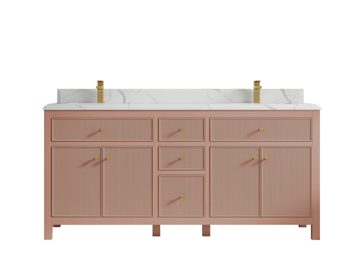 Sonoma 72 in W x 22 in D Free Standing Reeded Double Sink Bathroom Vanity - photo 23