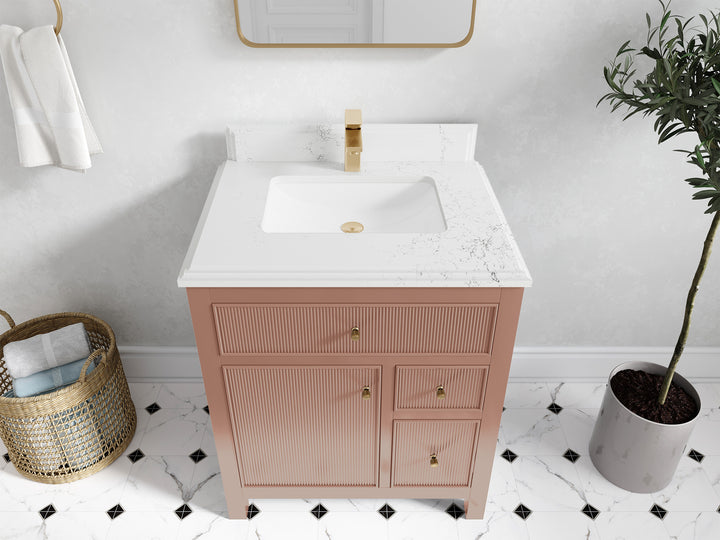 Sonoma 30 in W x 22 in D Free Standing Reeded Single Sink Bathroom Vanity - photo 23