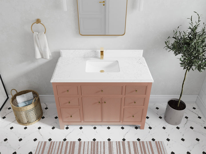 Sonoma 48 in W x 22 in D Free Standing Reeded Single Sink Bathroom Vanity - photo 24