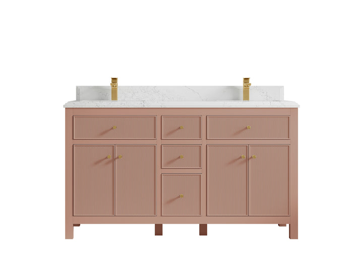Sonoma 60 in W x 22 in D Free Standing Reeded Double Sink Bathroom Vanity - photo 25