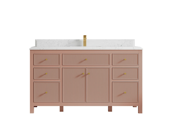 Sonoma 60 in W x 22 in D Free Standing Reeded Single Sink Bathroom Vanity - photo 33