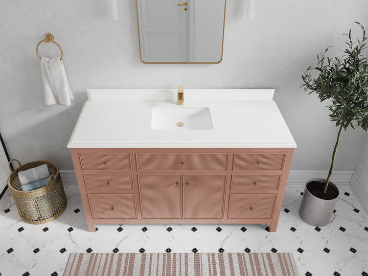 Sonoma 60 in W x 22 in D Free Standing Reeded Single Sink Bathroom Vanity - photo 34