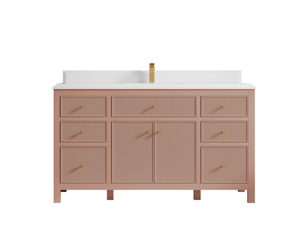 Sonoma 60 in W x 22 in D Free Standing Reeded Single Sink Bathroom Vanity