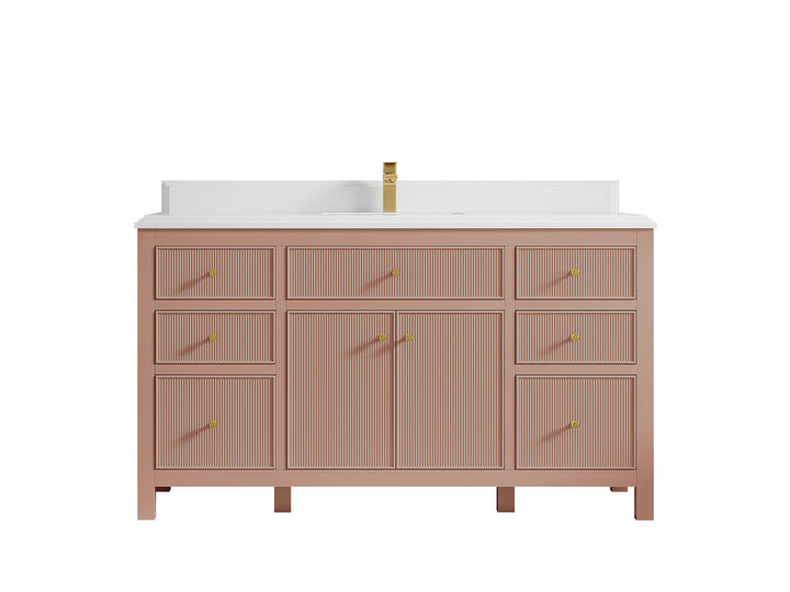 Sonoma 60 in W x 22 in D Free Standing Reeded Single Sink Bathroom Vanity - photo 36