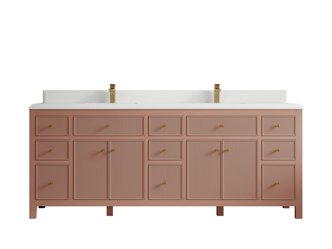 Sonoma 84 in W x 22 in D Free Standing Reeded Double Sink Bathroom Vanity