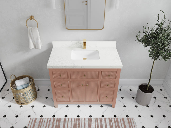Sonoma 42 in W x 22 in D Free Standing Reeded Single Sink Bathroom Vanity - photo 28