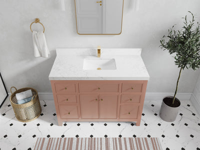 Sonoma 48 in. W x 22 in. D Single Sink Bathroom Vanity in Warm Terracotta with 2 in. Empira White Quartz Countertop - Top View