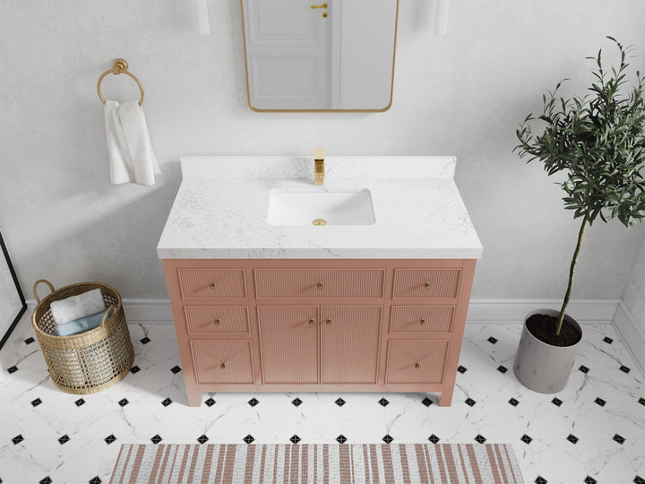 Sonoma 48 in W x 22 in D Free Standing Reeded Single Sink Bathroom Vanity - photo 28
