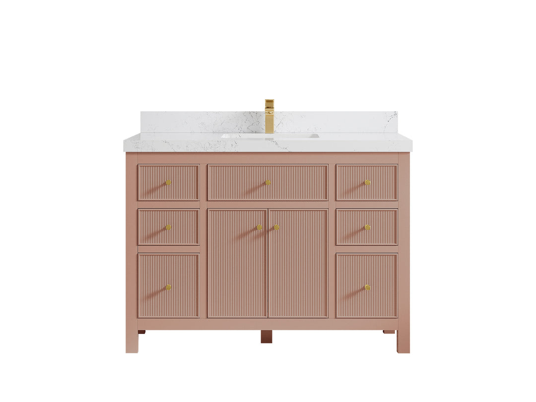 Sonoma 48 in. W x 22 in. D Single Sink Bathroom Vanity in Warm Terracotta with 2 in. Empira White Quartz Countertop