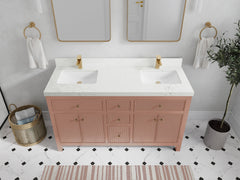 Sonoma 60 in W x 22 in D Free Standing Reeded Double Sink Bathroom Vanity - photo 28