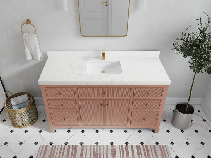 Sonoma 60 in W x 22 in D Free Standing Reeded Single Sink Bathroom Vanity - photo 37