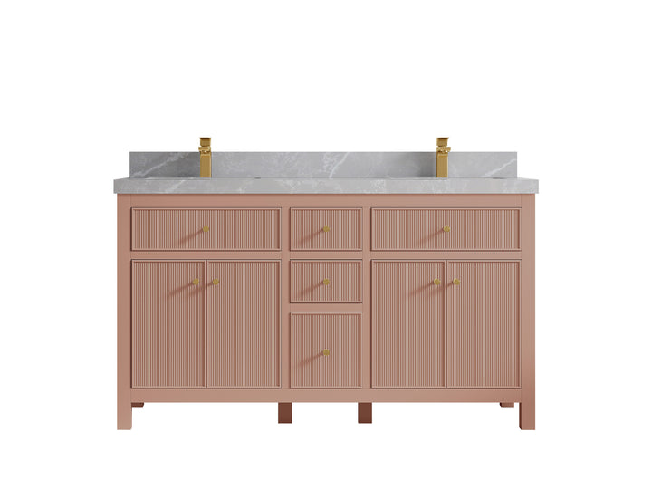 Sonoma 60 in W x 22 in D Free Standing Reeded Double Sink Bathroom Vanity - photo 31