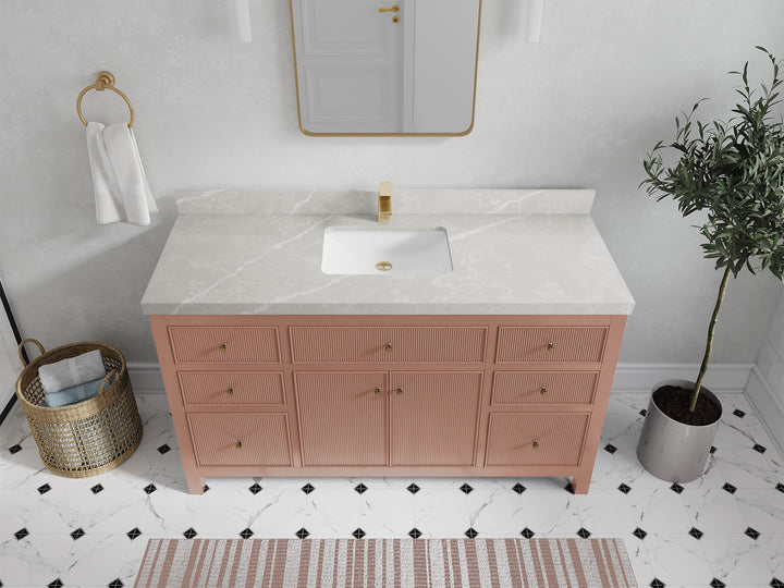 Sonoma 60 in W x 22 in D Free Standing Reeded Single Sink Bathroom Vanity - photo 40