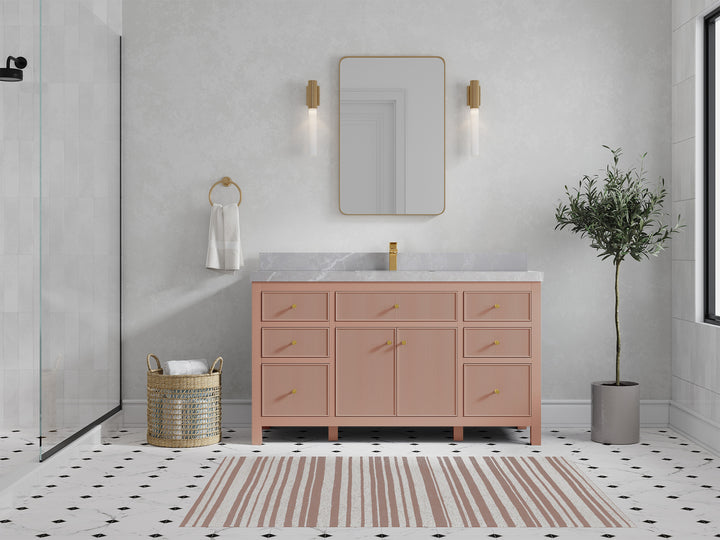 Sonoma 60 in W x 22 in D Free Standing Reeded Single Sink Bathroom Vanity - photo 41
