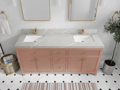 Sonoma 72 in W x 22 in D Free Standing Reeded Double Sink Bathroom Vanity - photo 30