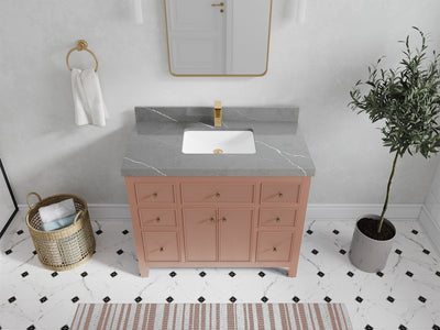Sonoma 42 in. W x 22 in. D Single Sink Bathroom Vanity in Warm Terracotta with 2 in. Piatra Gray Quartz Countertop - Top View