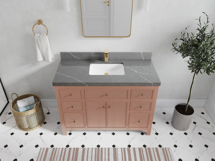 Sonoma 48 in W x 22 in D Free Standing Reeded Single Sink Bathroom Vanity - photo 32