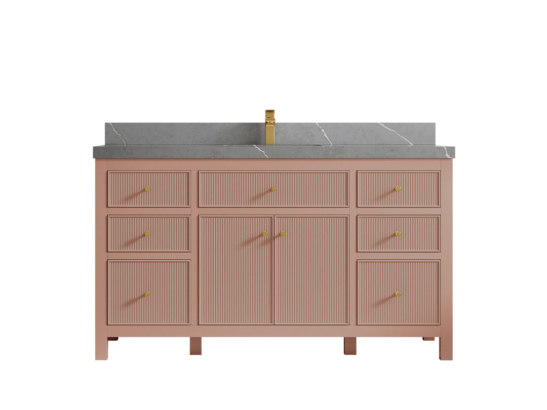 Sonoma 60 in W x 22 in D Free Standing Reeded Single Sink Bathroom Vanity