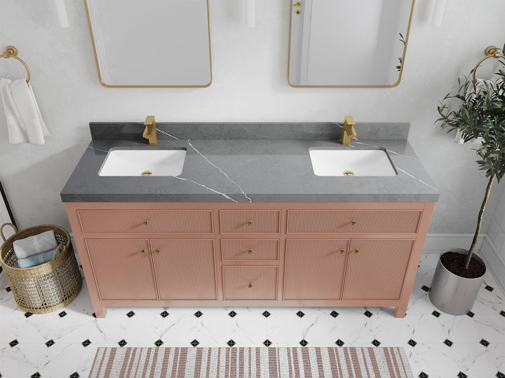 Sonoma 72 in W x 22 in D Free Standing Reeded Double Sink Bathroom Vanity - photo 32
