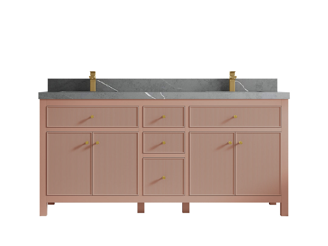 Sonoma 72 in W x 22 in D Free Standing Reeded Double Sink Bathroom Vanity