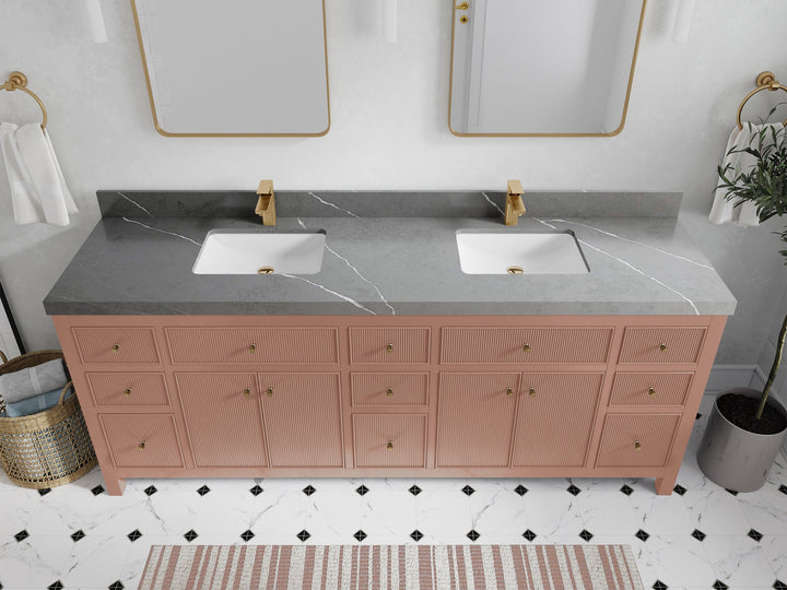 Sonoma 84 in W x 22 in D Free Standing Reeded Double Sink Bathroom Vanity - photo 32