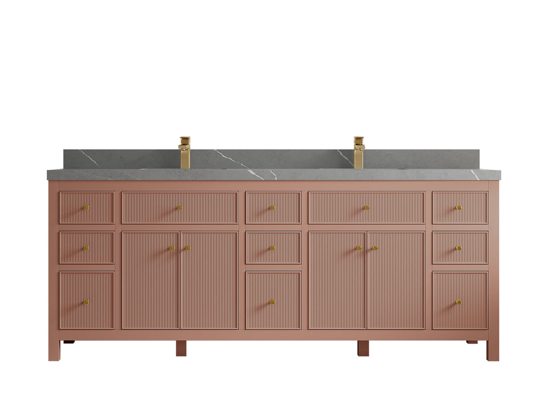 Sonoma 84 in W x 22 in D Free Standing Reeded Double Sink Bathroom Vanity