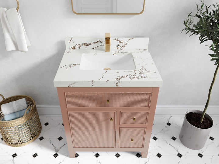 Sonoma 30 in W x 22 in D Free Standing Reeded Single Sink Bathroom Vanity - photo 33