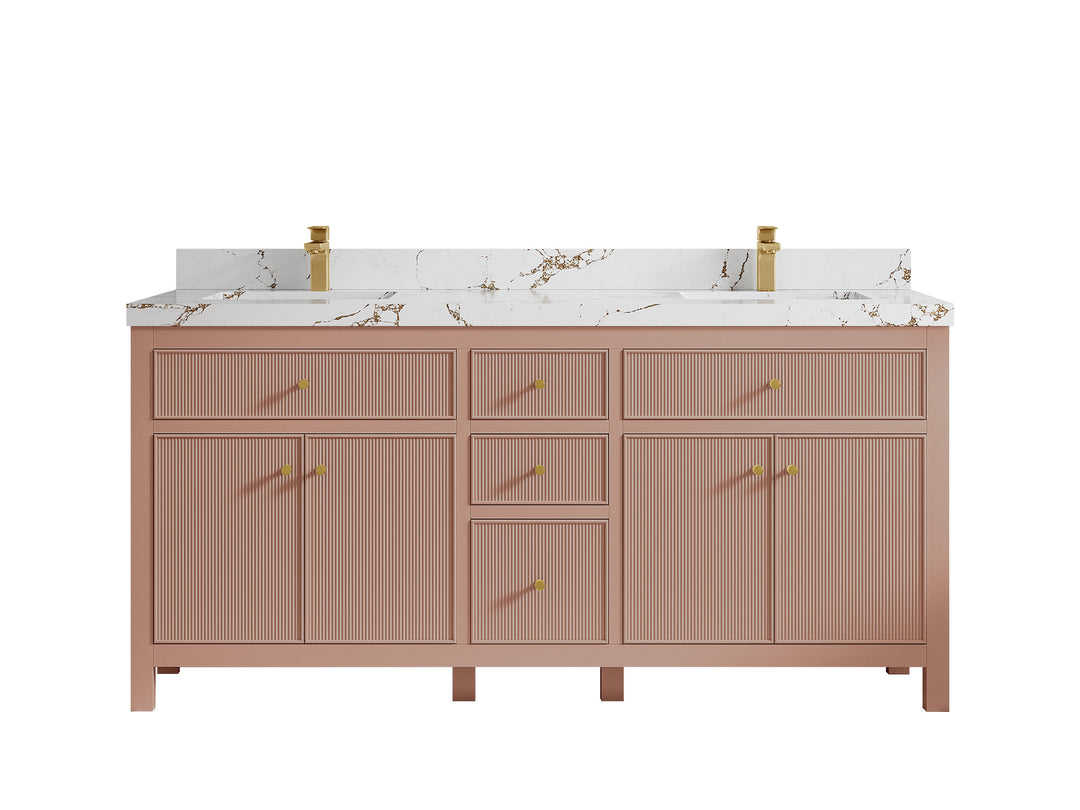 Sonoma 72 in W x 22 in D Free Standing Reeded Double Sink Bathroom Vanity