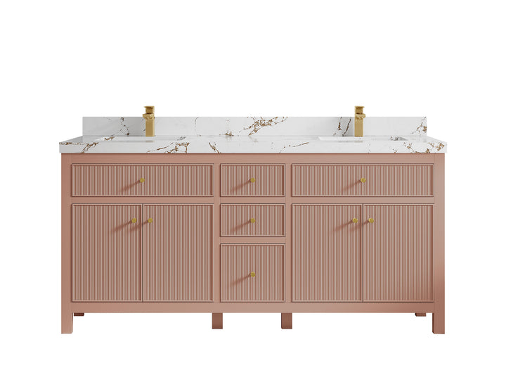 Sonoma 72 in W x 22 in D Free Standing Reeded Double Sink Bathroom Vanity - photo 35