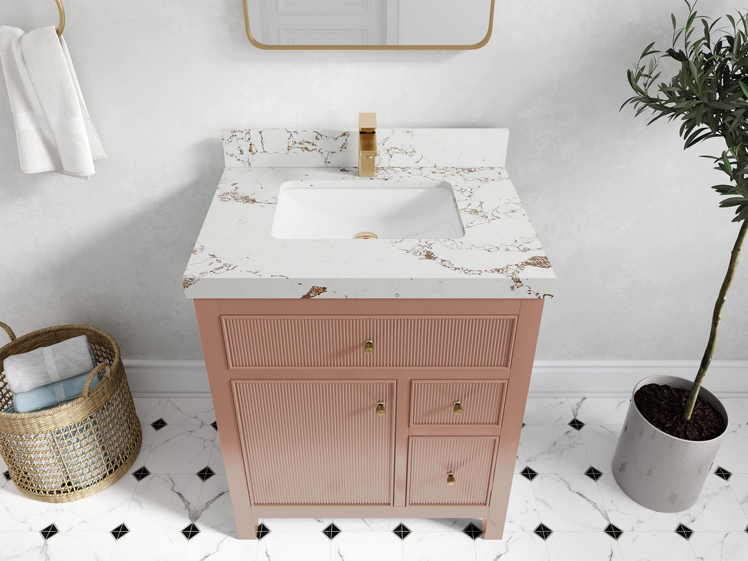 Sonoma 30 in W x 22 in D Free Standing Reeded Single Sink Bathroom Vanity