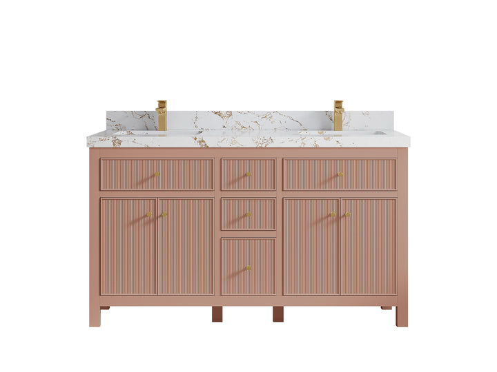 Sonoma 60 in W x 22 in D Free Standing Reeded Double Sink Bathroom Vanity - photo 37
