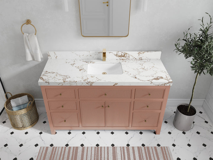 Sonoma 60 in W x 22 in D Free Standing Reeded Single Sink Bathroom Vanity - photo 49