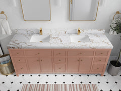 Sonoma 84 in W x 22 in D Free Standing Reeded Double Sink Bathroom Vanity - photo 36