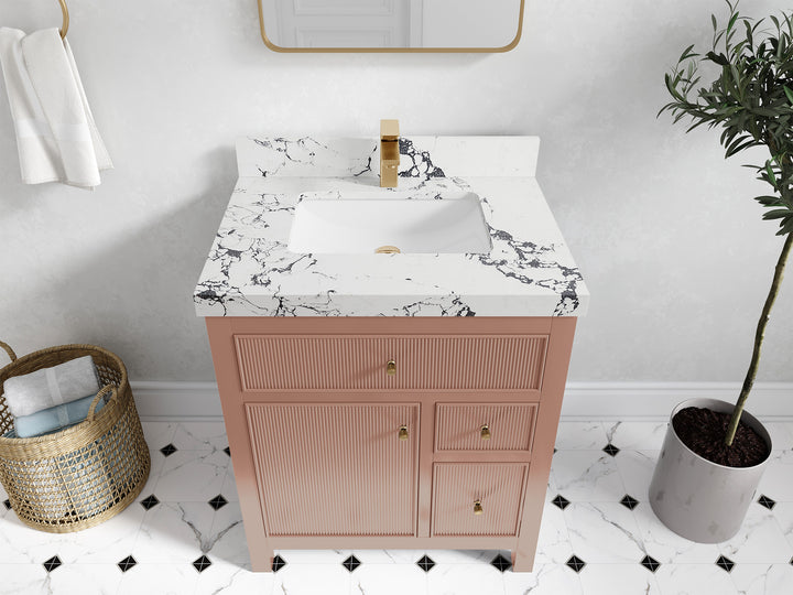Sonoma 30 in W x 22 in D Free Standing Reeded Single Sink Bathroom Vanity - photo 37