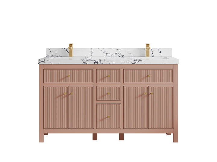 Sonoma 60 in W x 22 in D Free Standing Reeded Double Sink Bathroom Vanity - photo 39