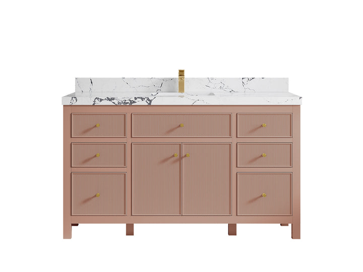 Sonoma 60 in W x 22 in D Free Standing Reeded Single Sink Bathroom Vanity - photo 54