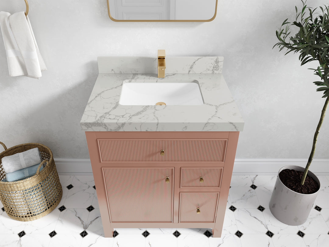 Sonoma 30 in W x 22 in D Free Standing Reeded Single Sink Bathroom Vanity