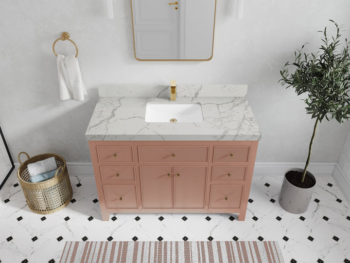 Sonoma 48 in W x 22 in D Free Standing Reeded Single Sink Bathroom Vanity - photo 40