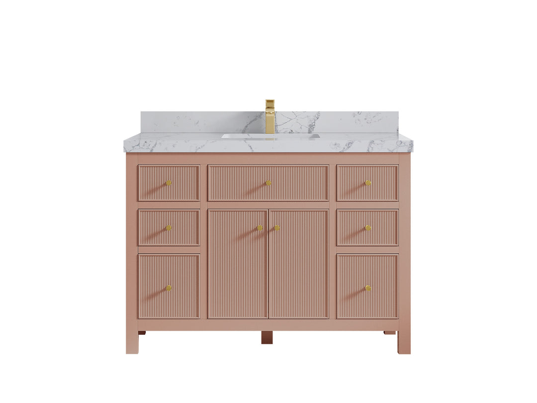 Sonoma 48 in. W x 22 in. D Single Sink Bathroom Vanity in Warm Terracotta with 2 in. Venatino Quartz Countertop