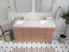 Sonoma 60 in W x 22 in D Free Standing Reeded Double Sink Bathroom Vanity - photo 40
