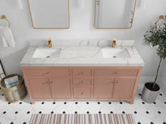 Sonoma 72 in W x 22 in D Free Standing Reeded Double Sink Bathroom Vanity - photo 40