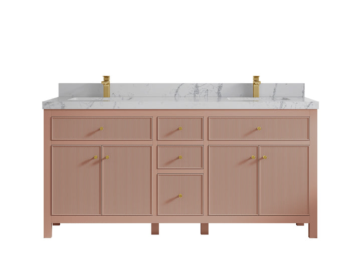 Sonoma 72 in W x 22 in D Free Standing Reeded Double Sink Bathroom Vanity - photo 41