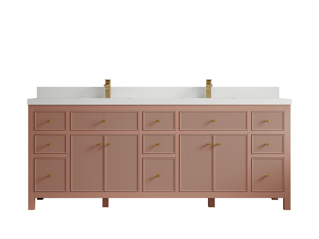 Sonoma 84 in W x 22 in D Free Standing Reeded Double Sink Bathroom Vanity