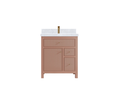Sonoma 30 inch Warm Terracotta vanity with Onyx Quartz — front view