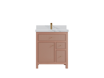 Sonoma 30 inch Warm Terracotta vanity with Palissandro Quartz — front view