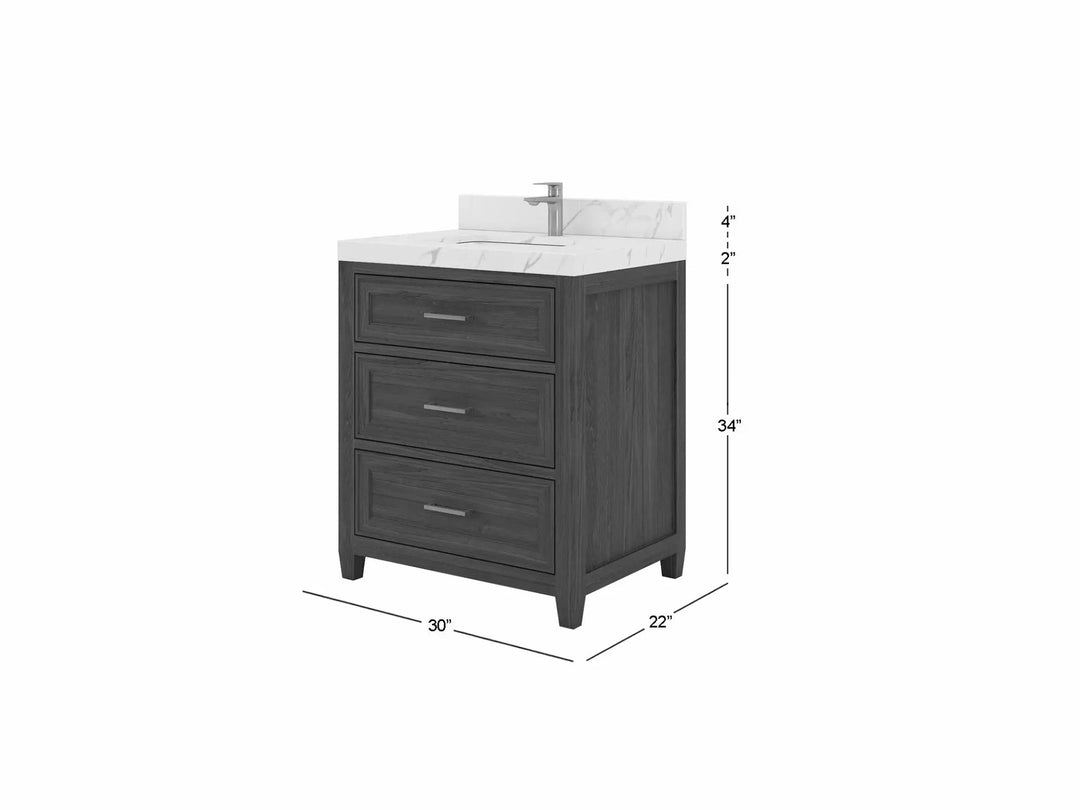 Santa Monica Teak Wood 30 in. W x 22 in. D Single Sink Bathroom Vanity