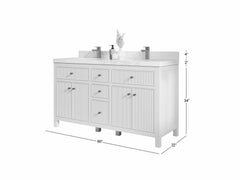 Sonoma 60 in W x 22 in D Free Standing Reeded Double Sink Bathroom Vanity - photo 6