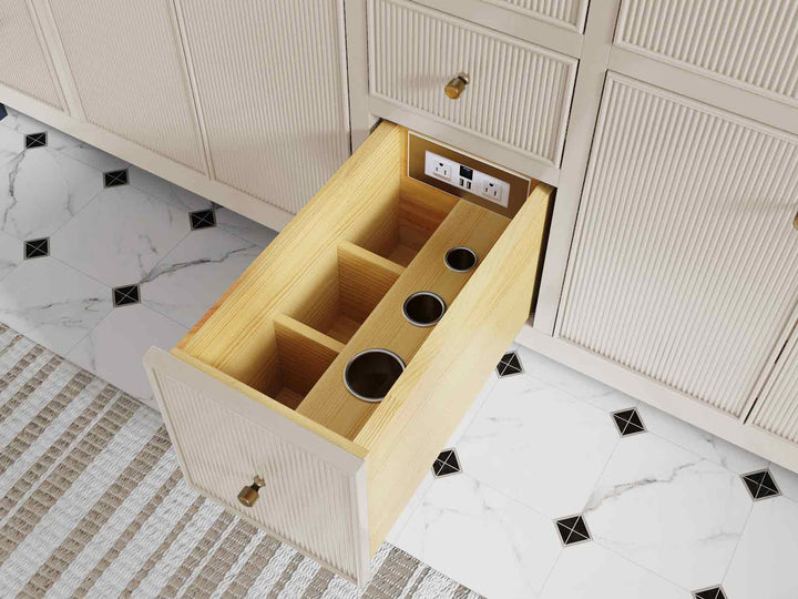 Sonoma 60 in W x 22 in D Free Standing Reeded Double Sink Bathroom Vanity - photo 5